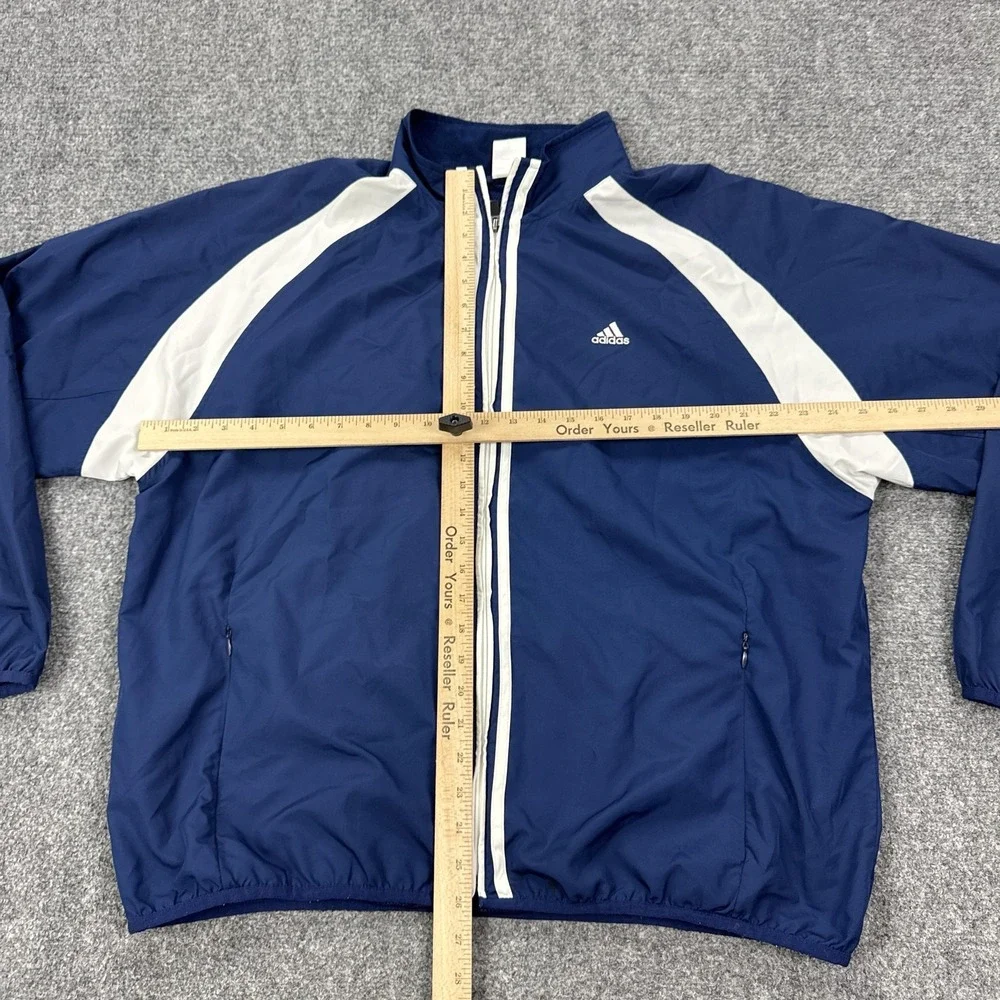 Vintage Adidas Windbreaker‎ Jacket Mens Large Blue ClimaCool Full Zip 548375